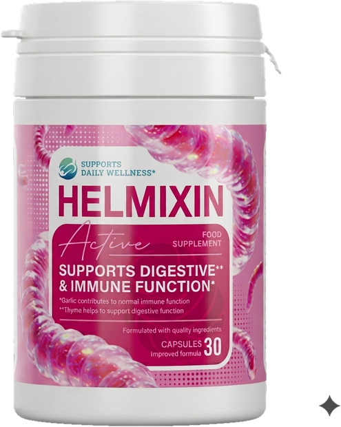 Envase de Helmixin Active, 30 cápsulas
